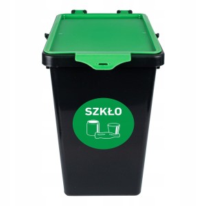 KOSZ POJEMNIK NA SZKŁO DO DOMU Z KLAPĄ POKRYWKĄ