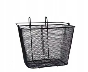 Koszyk rowerowy z rączką- metalowy- czarny