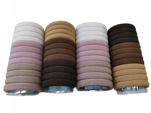 GUMKI DO WŁOSÓW BRĄZY I BEŻE 48 SZT KOMPLET