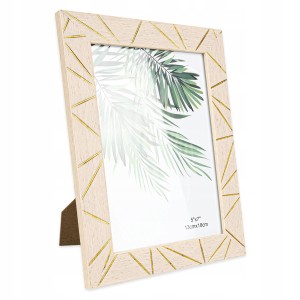 RAMKA NA ZDJĘCIA FOTOGRAFIĘ BEŻOWO ZŁOTA 13X18 CM