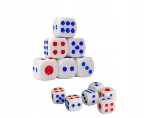 KOSTKI DO GRY KOŚCI DO GIER PLANSZOWYCH 12 SZT 1CM