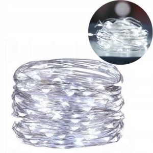 ŚWIATEŁKA NA DRUCIKU NA BATERIE LAMPKI ZIMNE 10M