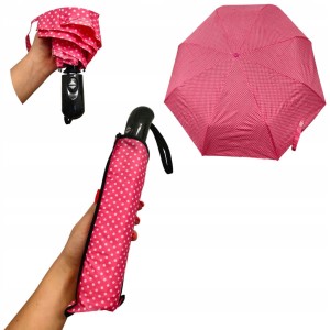 PARASOL PRZECIWDESZCZOWY SKŁADANY DO TOREBKI AUTOMAT Z POKROWCEM