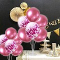 ZESTAW BALONÓW Z KONFETTI URODZINOWE NA IMPREZY 10 SZT NA HEL POWIETRZE