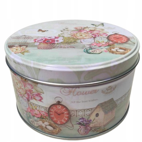 PUSZKA NA CIASTKA POJEMNIK BLASZANY OKRĄGŁY DO DOMU