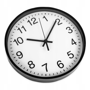 ZEGAR ŚCIENNY KLASYCZNY OKRĄGŁY Z DUŻYMI WYRAŹNYMI CYFRAMI