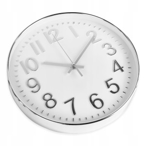 ZEGAR ŚCIENNY DUŻY ZŁOTY NA ŚCIANĘ WYRAŹNY SREBRNY