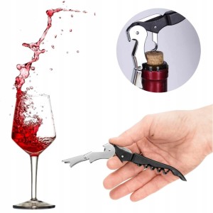 KORKOCIĄG DO OTWIERANIA WINA BUTELEK PIWA + NOŻYK 3W1