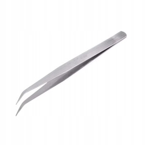 Pęseta spiczasta zgięta ze stali nierdzewnej