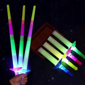 Miecz świetlny rozsuwany długi świecący kolorowy 68 cm