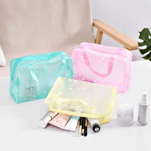 Kosmetyczka podróżna przezroczysta do samolotu w podróż do walizki na suwak