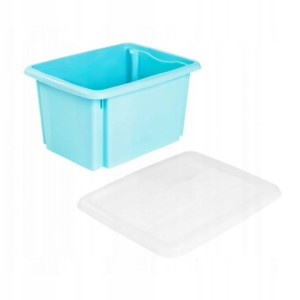 Pojemnik na zabawki drobiazgi do organizacji w domu duży z pokrywką 24l