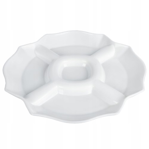 Talerz ceramiczny na przystawki przekąski dipy orzeszki duży biały