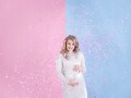 Tuba strzelająca konfetti na baby shower strzelające niebiesko różowe gande