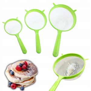 Sitko plastikowe zestaw 3 szt małe i duże do cukru pudru do odcedzania