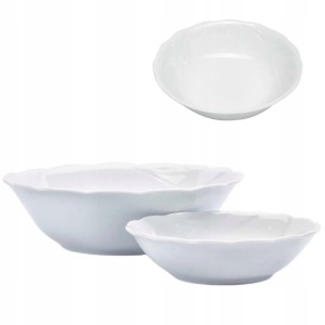 Salaterka biała z porcelany mała i duża daisy kristoff salaterki 2 szt.