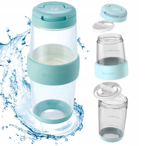 Shaker do odżywek białkowych na siłownię bidon do mieszania 0,65l keeper