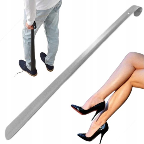 Łyżka do butów długa metalowa z haczykiem do powieszenia solidna 50 cm