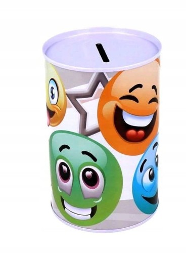 Skarbonka blaszana nieotwierana dla dziecka na oszczędności 12 cm