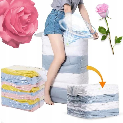 Worek próżniowy duży na pościele koce kurtki różany zapachowy 70x110 cm