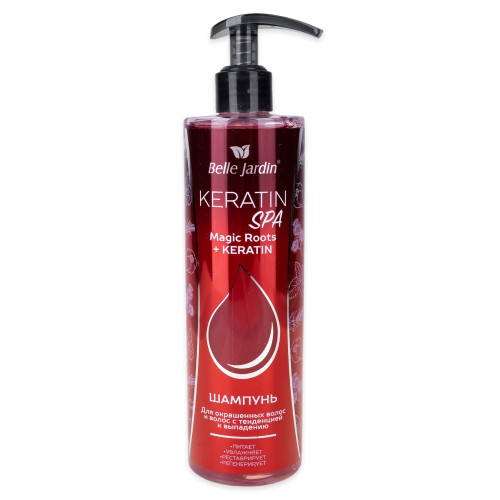 Szampon do włosów farbowanych belle jardin keratin spa 400 ml czerwony