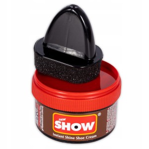 Pasta do butów brązowa do polerowania pielęgnowania z gąbeczką