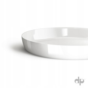 Podstawka pod doniczkę plastikowa okrągła biała fi.10 cm
