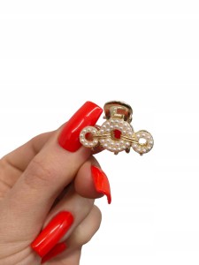 Spinka do włosów mini spineczka do podpinania żabka metalowa złota