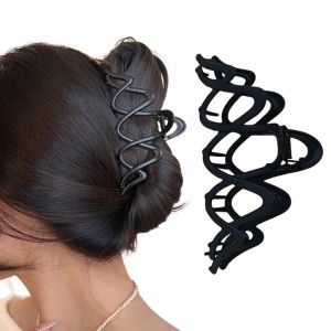 Metalowa spinka klamra do włosów czarna dobrze trzyma