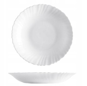 Głęboki talerz obiadowy na zupę owoce biały kręcony OPAL FI. 21 cm