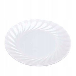 Biały talerzyk ceramiczny opal kręcony deserowy płytki OPAL fi. 18 cm