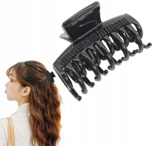 Klamra spinka do włosów plastikowa mocna czarna