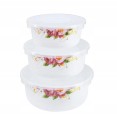 Zestaw misek emaliowanych z pokrywkami 550 ml 650 ml 750 ml 3 szt