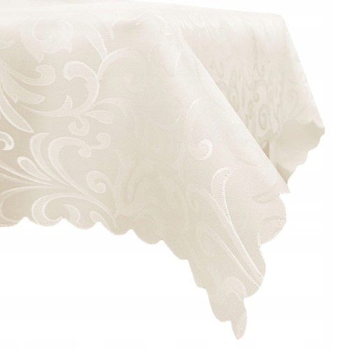 Obrus plamoodporny ecru kremowy na duży stół prostokątny 160x220 cm