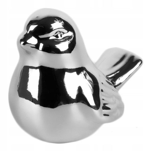 Ptaszek dekoracyjny srebrny błyszczący lustrzany