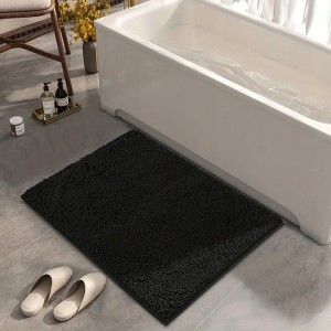 Dywanik szenilowy łazienkowy antypoślizgowy super chłonny 40x60 cm czarny