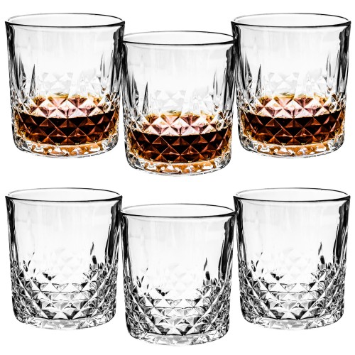 Szklanki do whisky drinków koniaku zestaw szklanek ze wzorem 6 szt 6x340ml