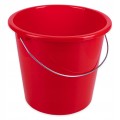 Wiadro plastikowe z metalową rączką uniwersalne okrągłe 10l- mix kolor