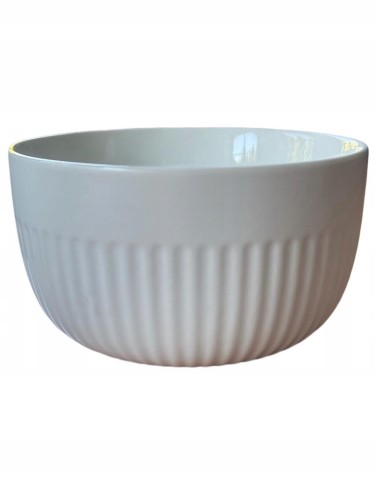 Miseczka ceramiczna na zup? owoce przek?ski sa?atki ryflowana 600 ml bia?a