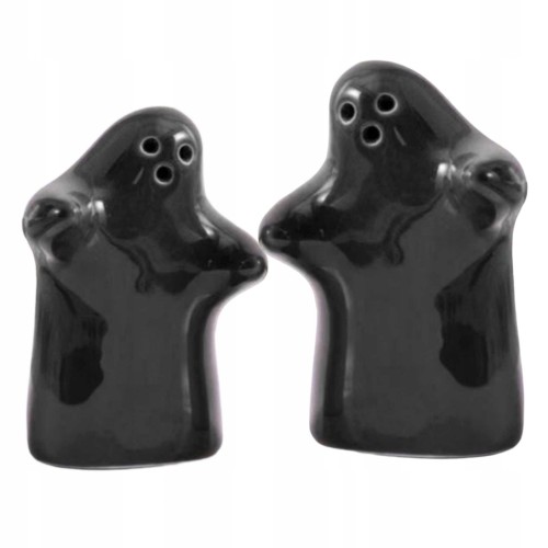 Przyprawniki duszki ceramiczne na sól i pieprz czarne