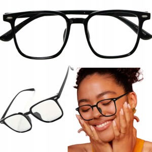 Okulary do czytania korekcyjne czarne zwykłe +2,5 dla seniorów uniwersalne