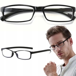 Okulary do czytania korekcyjne czarne zwykłe +2,00 dla seniorów uniwersalne