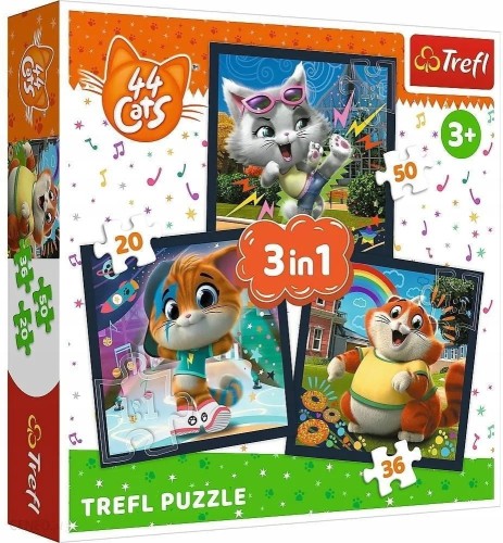 Puzzle dla dziecka TREFL 44 cats 3w1