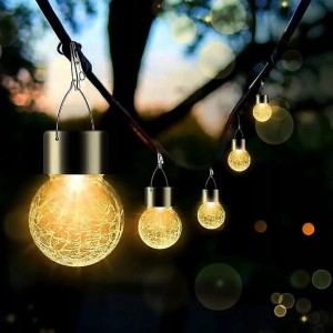 Lampa solarna pękata żarówka do zawieszenia podwieszenia z klipsem 1 szt