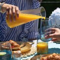 Szklana karafka ryflowana na wodę sok lemoniadę dzbanek 1Litr + KOREK