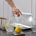Szklana karafka ryflowana na wodę sok lemoniadę dzbanek 1Litr + KOREK