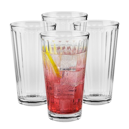 Szklanki do drinków napojów ryflowane wysokie 410 ml x4 szt