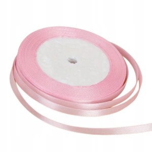 Wstążka dekoracyjna tasiemka do dekoracji prezentów gładka 22 m różowa