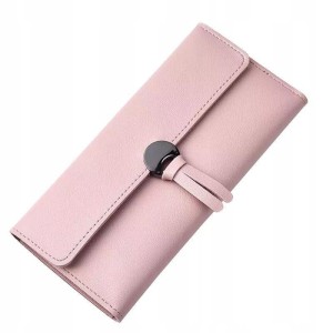 Portfel damski klasyczny duży na suwak z przegródkami modny