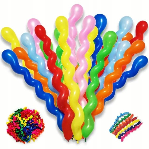 Balony spiralne kręcone długie kolorowe zestaw do modelowania 40 szt